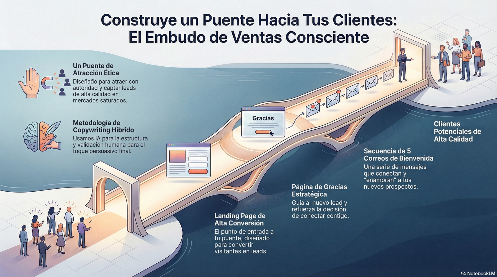 Infografía embudo de Ventas Consciente: Sistema de Atracción Llave en Mano - Studio